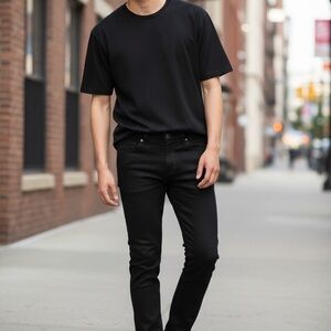 Men's Slim Tapered Fit Jeans - Black size 36” x 34”